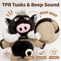 Jouet en peluche pour chien en forme de sanglier avec crocs en TPR, jouet interactif à mâcher avec sonnette pour chiens de petite et moyenne taille