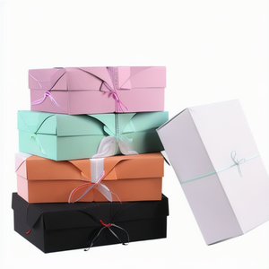 Luxury Customized Recyclable Magnetic Clothing Shoes Packaging Gift Folding <strong>Boxes</strong> Rigid Cardboard Carton with Ribbon - Product Image 2
