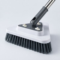 Brosse de nettoyage pour salle de bain, baignoire et interstices au sol, écologique, avec long manche télescopique, serpillière rectangulaire torsadée pour un nettoyage en profondeur