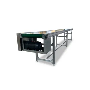 Factory direct supply automatic powered green pvc belt conveyor for production assembly line