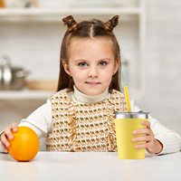 Gobelet à lait pour enfants de 8 oz, gobelet isotherme double en acier inoxydable portable, écologique, emballage en papier léger, style américain pour enfants