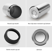 Gobelet isotherme réutilisable en acier inoxydable de 16 oz avec refroidisseurs de vin et de cola intégrés, bouteille d'eau sous vide, chic et élégante