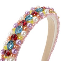 Serre-tête coréen LUOXIN style baroque avec strass et perles, accessoire de mode doux pour femme