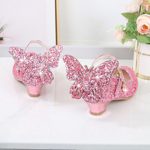 Chaussures de princesse brillantes pour filles, chaussures habillées Mary Jane à talon pour mariage et fête, avec nœud scintillant, pour tout-petits - Product Image 4