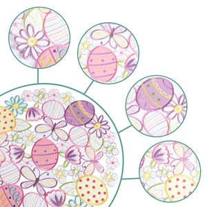 DAMAI Easter Decoration Cutwork Embroidered Spring Flowery Floral Eggs Dresser Scarf for Home Spring Holiday Tabletop Decoration - Product Image 3