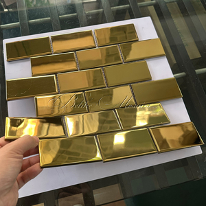 Golden <span class=keywords><strong>Series</strong></span> hiện đại khảm thủy tinh tường gạch thân thiện với môi nhà bếp backsplash tắm khách sạn nhà Máy Giá sang trọng mặt tiền trang trí - Product Image 1