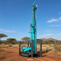 Foreuse de puits d'eau sur chenilles en acier KY450, profondeur 450m, diamètre de forage 140-350mm, moteur Weichai 103kW, capacité de traction 25t, foreuse DTH