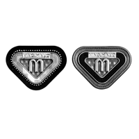 Marque personnalisée en métal 3D tridimensionnelle en cuir PU, étiquette en cuir avec lettre M incrustée de strass