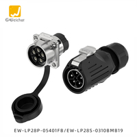 Connecteur d'alimentation E-Weichat IP68 480V 16/32A en plastique et métal EW-LP28 3/5 broches mâle femelle étanche