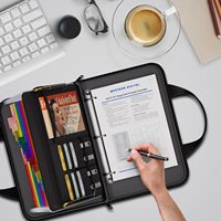 Bolso de cuero multifuncional Carpeta organizadora de archivos de acordeón ignífuga e impermeable para viajes de negocios con carpeta estampada