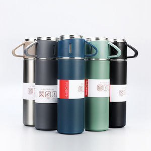 Ensemble cadeau de <span class=keywords><strong>tasse</strong></span> thermique à <span class=keywords><strong>double</strong></span> <span class=keywords><strong>paroi</strong></span> de 500 ml, <span class=keywords><strong>tasse</strong></span> à thé, gobelet en acier inoxydable 304, bouteille d'eau, thermos portable avec 2 tasses supplémentaires - Product Image 4