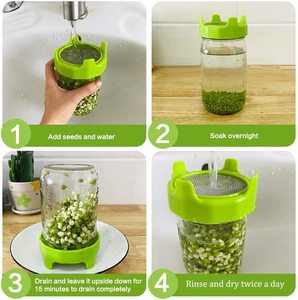 Venta al por mayor de grado alimenticio nuevo estilo de boca ancha de plástico Mason Jar tapas de brotes - Product Image 2