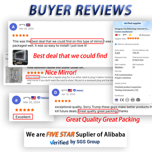 Led chiếu sáng chống sương mù thông minh tường gương Set hình chữ nhật phao thủy tinh cho phòng tắm và khách sạn dự án bluetooth kết nối - Product Image 5