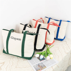 Bán buôn phong cách hàng đầu dây kéo đóng cửa mua sắm Túi sinh thái quá khổ vải tote túi với bên ngoài & Túi nội bộ - Product Image 2