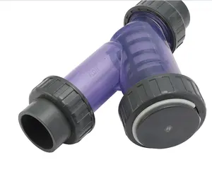 PVC transparan plastik berbentuk Y Manual katup cek drainase air pipa Fitting layar Filter aplikasi umum OEM