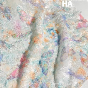 Tela de algodón con estampado digital de mariposas en acuarela para vestidos, camisas y ropa informal - Product Image 2