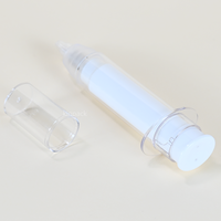 Seringue de sécurité en plastique avec pompe 10 ml, flacon cylindrique sans air pour injection cosmétique, emballage de sérum, emballage pour soins de la peau, PETG
