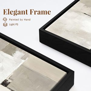 Set di 2 Quadri Moderni Astratti Neutri, Dipinti su Tela Testurizzata con Cornice in Polistirolo, Beige Grigio Nero, per Soggiorno e Camera da Letto - Product Image 5