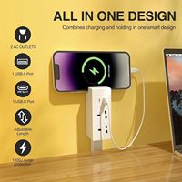 Extensor de Enchufe Eléctrico Estándar del Reino Unido con USB-A, USB-C y 2 Tomas de CA, Se Extiende de 17 a 27 Pulgadas, Gira 180 Grados °   Enchufe de Corriente