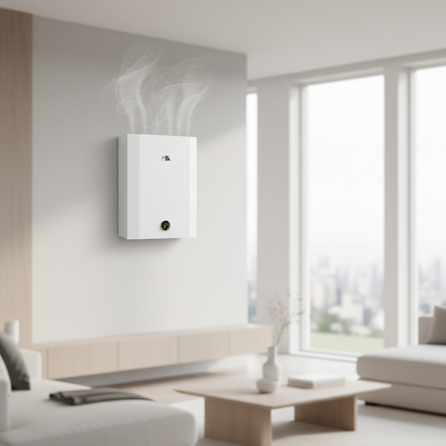 Wall-mounted Type Single Flow Fresh Air Ventilator 200m3/h with H13 & Primary Activated Carbon Filters in Single Rooms