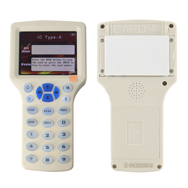 RFID Reader Writer Copier Duplicator IC/ID English 10 Frequency Reader for 125Khz 13.56Mhz Cards Keys Duplicator with USB Cable