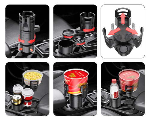 4-in-1 Multifunction Car Cup Holder Expander - Universal Adjustable Accessory for Volkswagen More