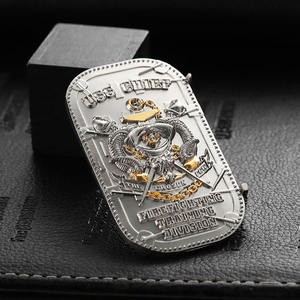 Alliage de haute qualité forme rectangulaire deux tons <span class=keywords><strong>couleur</strong></span> 3D argent plaqué pièces Collection pièce de défi personnalisée pour la Collection - Product Image 4