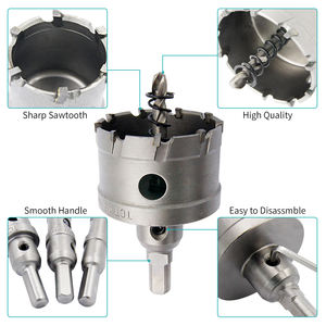 Set Pemotong Lubang Karbida 14 Buah dengan Arbor, Mata Bor Hex Key Potong Cepat untuk Memotong Lubang pada Papan Logam dan Pipa, Kit Gergaji Lubang - Product Image 4