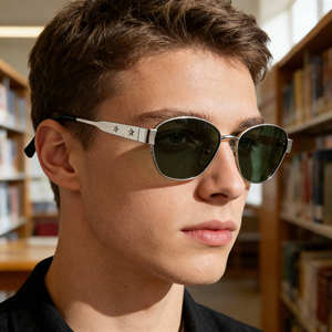 Lunettes de soleil polarisées carrées pour hommes Ks-3950, monture noire en plastique et métal, verres TAC UV400, protection solaire extérieure - Product Image 2