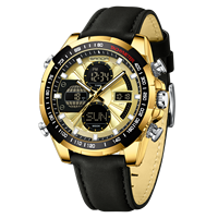 Montre électronique multifonctionnelle Sanda 5105 pour homme, étanche, avec veilleuse, bracelet en cuir, chronomètre et calendrier, idéale pour étudiants et activités de plein air, modèle de luxe