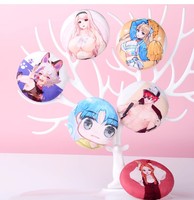 Badge en métal rond personnalisé de haute qualité, imprimé offset, en fer, avec épinglette en peluche, holographique, pour les fans d'anime et la collection personnelle
