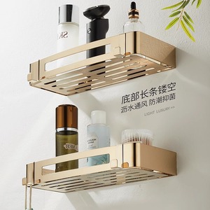 Étagère de salle de bain standard en acier inoxydable 304 doré, support mural pour toilettes, lavabo et miroir - Product Image 1