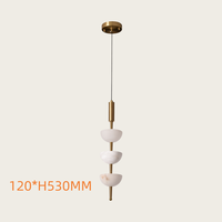 Lustre long multicouche en marbre personnalisé, en cuivre doré, petite suspension pour la maison et les restaurants