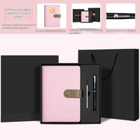 Carnet de notes personnalisé en cuir PU A5 avec logo gravé, journal intime ligné, coffret cadeau