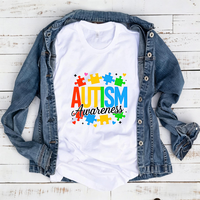 Transferts DTF personnalisés pour la sensibilisation à l'autisme, prêts à être pressés, transferts thermiques à repasser pour t-shirts et vêtements