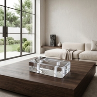 Bloc de verre cristallin perforé horizontal de luxe, brique de verre décorative à fusion à chaud pour mur rideau d'hôtel et cloisonnement structurel