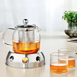 现代茶壶/茶取暖器-不锈钢茶壶取暖器和茶壶取暖器，带茶灯烛台