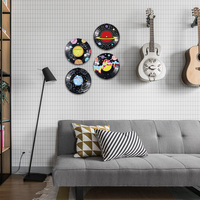 Ensemble de décoration murale en vinyle sur le thème des planètes spatiales vintage, art mural rétro pour chambre à coucher, bar, studio