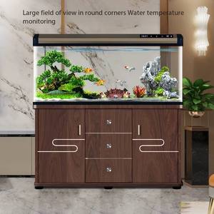 Grand Aquarium Rectangulaire pour Poissons Rouges 1.0m HD 80cm 60cm en Verre, Réservoir à Poissons 25W pour Salon Maison Petits et Moyens Poissons, Remisé - Product Image 1