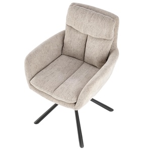 Canapé européen <span class=keywords><strong>Chaise</strong></span> de loisirs Maison bon marché vente en gros <span class=keywords><strong>Chaise</strong></span> de salle à manger pivotante en tissu <span class=keywords><strong>beige</strong></span> avec pied - Product Image 3