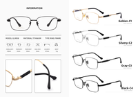 Monture de lunettes à monture complète en titane pur, lunettes optiques sur ordonnance, 16g, légères, verres transparents, durables, pour adultes