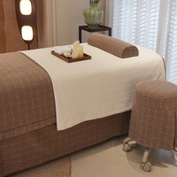 Housse de lit marron sur mesure pour salon de beauté, ensemble de literie, jupe de lit, housse de couette pour massage et spa