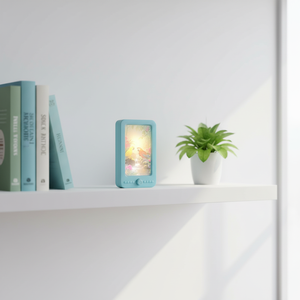Lampe de chevet LED carrée moderne 3D GL-W130 avec interrupteur à bouton, double changement de couleur, en plastique PP, à brancher, pour chambre d'enfant - Product Image 5