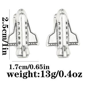 Mancuernillas de Aleación con Diseño de Cohetes <span class=keywords><strong>para</strong></span> Camisas de Vestir, <span class=keywords><strong>para</strong></span> <span class=keywords><strong>Novio</strong></span>, Camisa de Boda, Lujo - Product Image 2