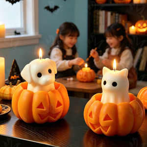 Velas Aromáticas Hechas a Mano con Forma de Perro Fantasma, Gato y Calabaza para Halloween, Velas de Cera de Soya para Aromaterapia, N-141 - Product Image 3