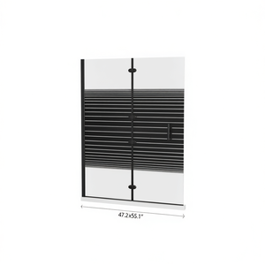Mampara de Ducha Plegable ESG de 47.2x55.1 Pulgadas con Marco, Diseño Minimalista para Espacios Pequeños - Product Image 1