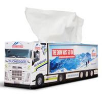 Boîte à mouchoirs en carton ondulé recyclé imperméable avec design imprimé personnalisé sur le thème automobile pour l'emballage intérieur de voiture