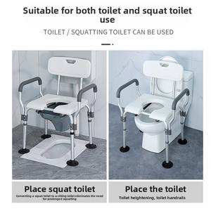 Chaise de toilette portable à poser au sol pour personnes âgées et femmes enceintes, double usage, pour la salle de bain et la maison - Product Image 3