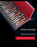 Kit d'outils de réparation automobile 131 pièces M6 M8 M10 réparation de filetage et ensemble de dissolvant de vis de boulon