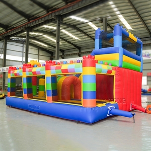 Commercial Inflatable Obstacle Course with <b>Slide</b> <b>Indoor</b> Outdoor Kids Bounce House Playground - Product Image 1